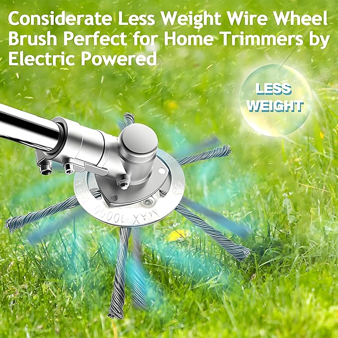 New Upgrade Steel Wire Grass Trimmer Head, 6 Inch, 6 Blades Design, Rotary Brush Weed Cutter, Weed Eater Replacement Part with Installation Tools and Accessories(3 Pack)