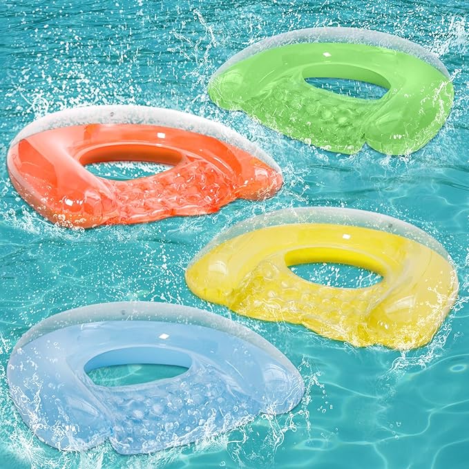 4 Pack Pool Floats Adult, PuppyuWill Minimalist Design Pool Chair Float, 46"X36" Mood-Boosting Colors, Drifter, Chair, Hammock 3-in-1 Inflatable Pool Toys for Pool Party, Lake, River, Sea, Outdoor