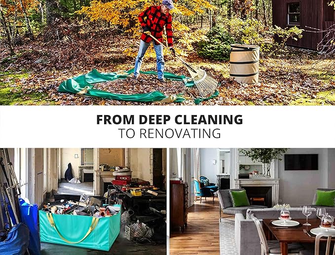 TidyFriend Dumpster Bag, Reusable Yard Waste Bags, Foldable Yard Waste Container, Trash Bag for Trash Management, Multiple Times Use During Renovations, Can Hold Up to 2,500 lbs