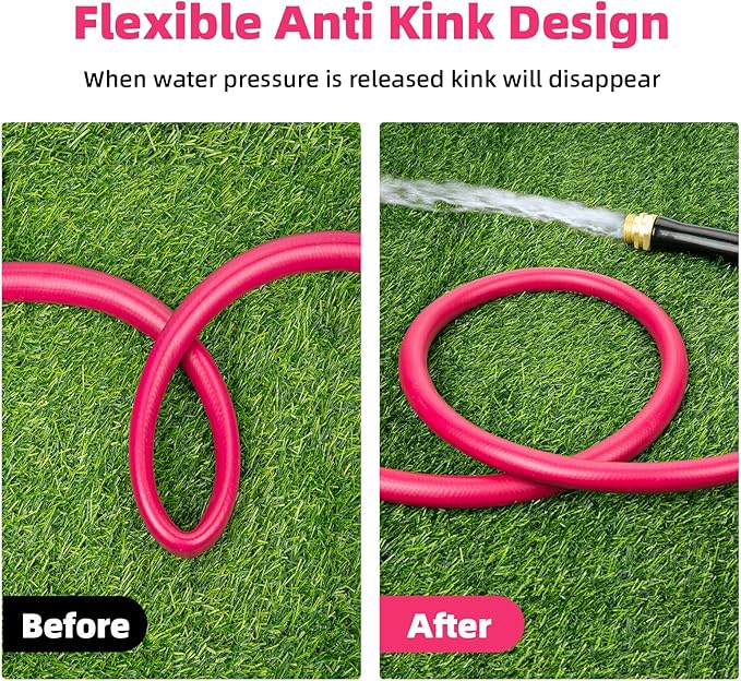 WELLUCK Garden Hose 5/8 in x 3 ft, Heavy Duty Durable Anti Kink Flexible Garden Water Hose for Drinking Water Safe BPA Free, All-weather Lightweight Water Hose for Garden RV Camper Marine