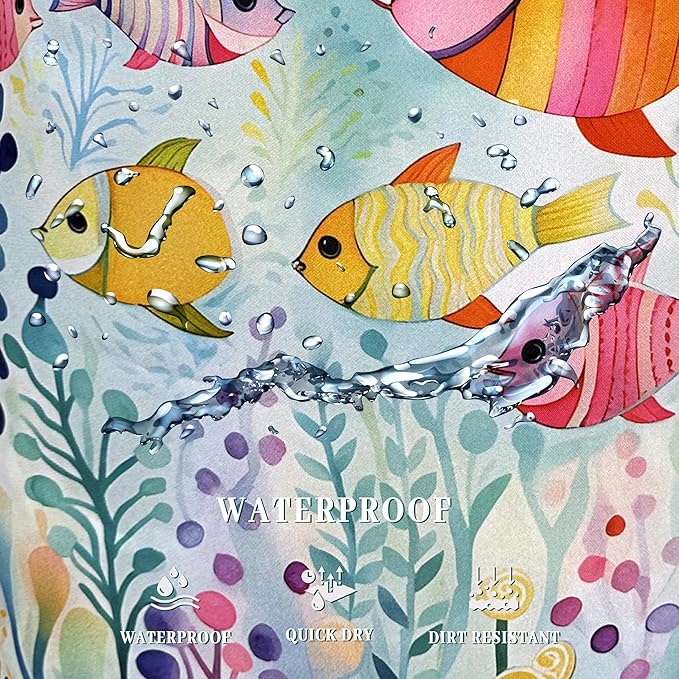 Watercolor Fish Laundry Basket Foldable With Handles Cute Fishes Tote Bag Oxford Cloth Colorful Laundry Hamper Clothes Storage Bucket Toy Organizer For Bathroom/Laundry/Bedroom 18.9"x16.5 "