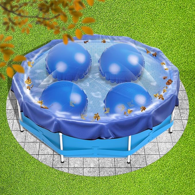 4 Pcs Pool Air Pillow for Above Ground Pools - 4 x 4 Ft Round Winter Pool Cover - Ice Equalizer - Swimming Pool Winterizing Closing Support With Ropes for Pool Covers