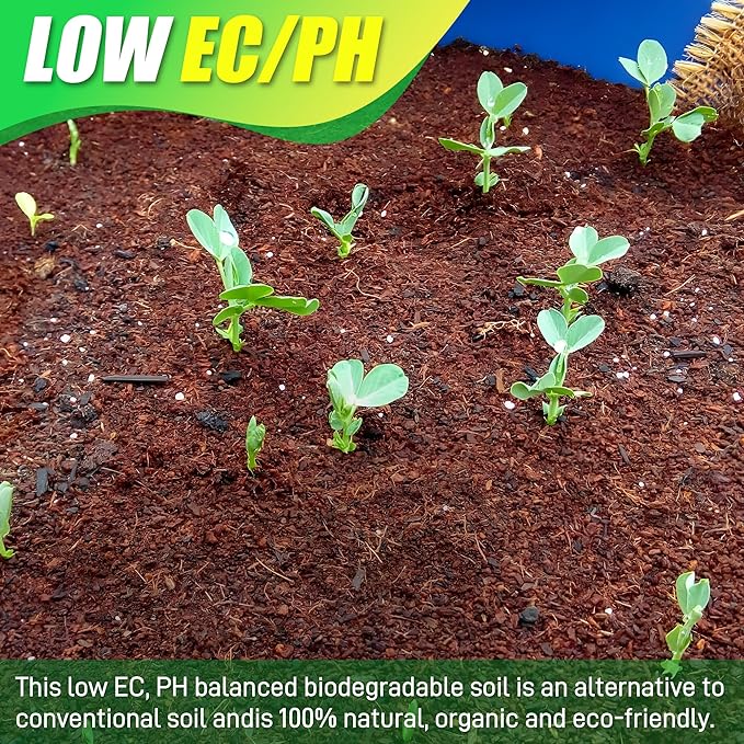 Coco Coir Brick for Plants- 6 Pack Premium 100% Organic Peat Moss Mix with Low EC & pH Balance, Fiber Coconut Husk for Planting, Gardening, Potting Soil Substrate