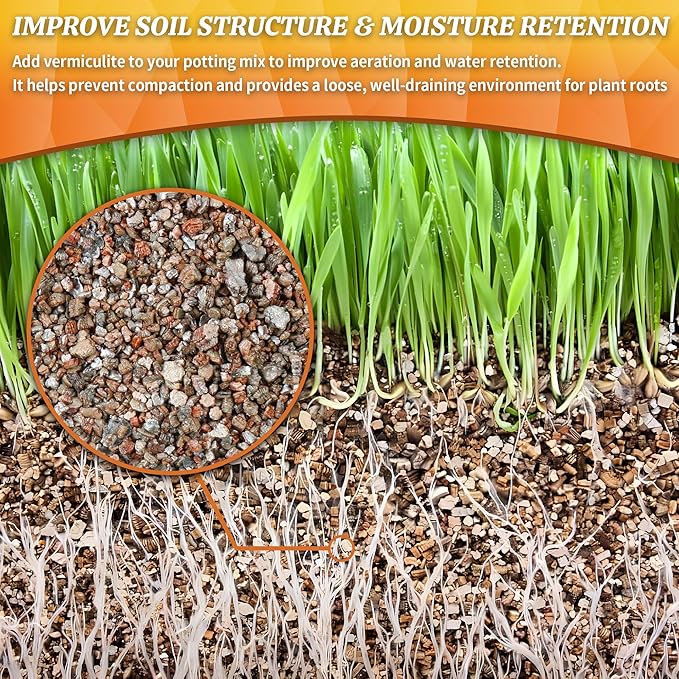AVALUTION 9QT Vermiculite - Organic Vermiculite for Plants Horticultural Coarse Vermiculite Natural Soil Additive for Potted Plants Gardening Mushrooms Seed Starting