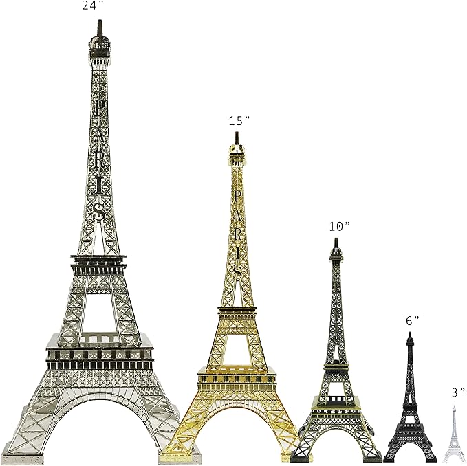 allgala 24" Eiffel Tower Statue Decor Alloy Metal, Silver