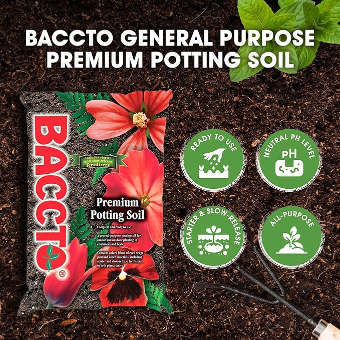 General All Purpose Premium Potting Soil with Perlite for Indoor Outdoor Pots, Planters, Raised Bed, and Container Gardening, 50 Pounds