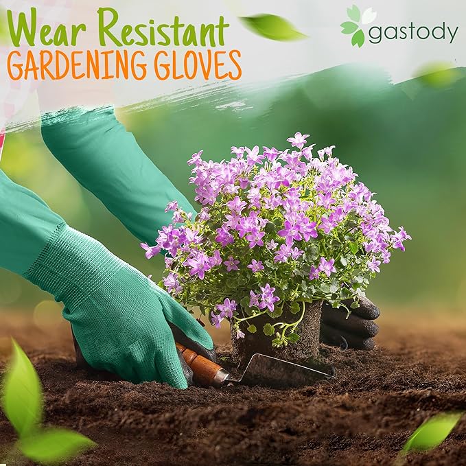 Gastody™ Long Sleeve Gardening Gloves Women and Men - Long Cuff Garden Gloves, Multipurpose Heavy Duty Outdoor and Indoor