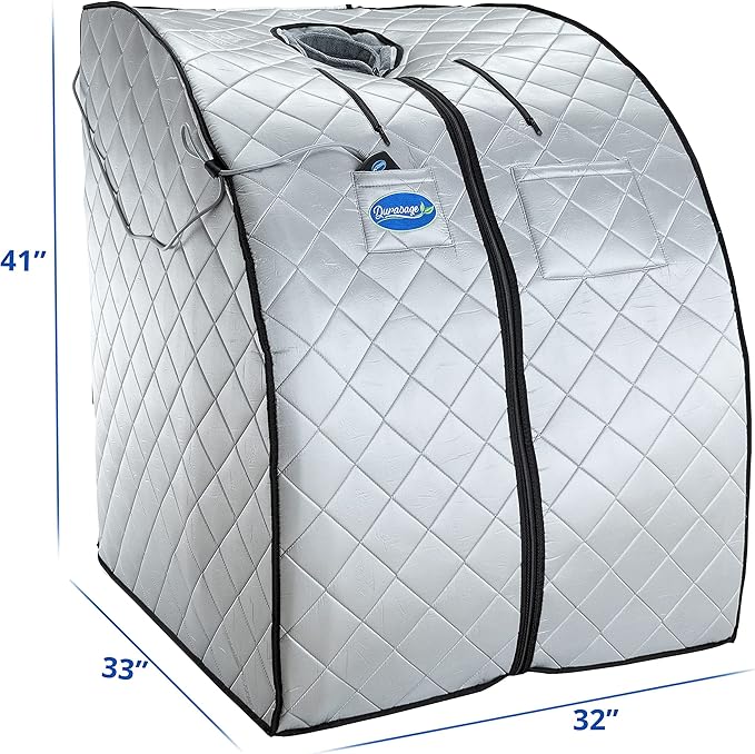 Durasage Ultra Low EMF Infrared Sauna Box – Portable Sauna with Heated Footpad & Chair, Personal Home Spa for, Stress Relief, Weight Loss & Skin Rejuvenation, Foldable, Easy Setup & Remote Control
