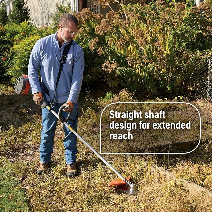 Husqvarna 122RJ Brushcutter, Multi-Purpose Gas Brush Cutter Tool with String Trimmer Head and Grass Blade, Includes Adjustable Harness for Additional Support, 970732503