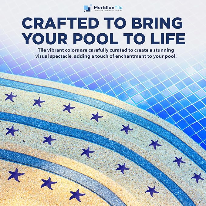 Aquatic Custom Tile Starfish Porcelain Pool Mosaic Tile, Underwater Pool Mosaic Swimming Pool Tiles, Pool Mosaics for Bottom Of Swimming Pool, Decorative Tile for Pool, Made in USA