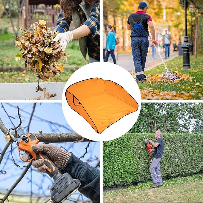 2 Pcs 140 Gallon Pop up Leaf Collector, Foldable Lawn Leaf Pick Up Bag Tool, Large Yard Dustpan Type Garden Bag, Reusable Yard Waste Bags for Cleaning Up Weeds Branches Waste Trash Debris