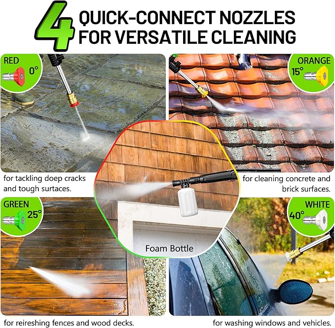Electric Pressure Washer, 4000PSI 2.8 GPM Power Washer with Foam Cannon 35FT Hose Electric High Pressure Washer for Fences, Patios, Decks, Patios and Cars Powerwasher
