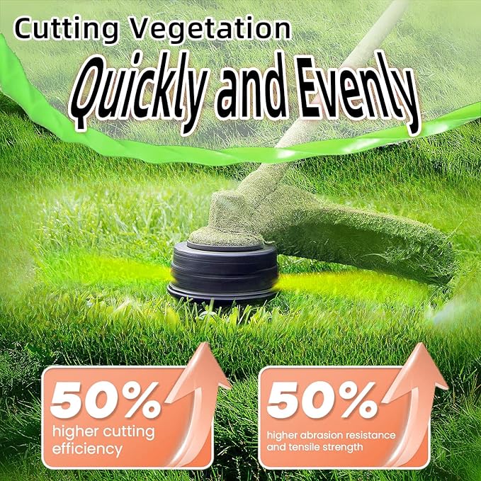 5-Pack 095 Trimmer Line Heavy Duty, Professional Twisted Weed Wacker String for Gas and Electric Grass Trimmer and Brushcutters, Pre-Cut Dual Color 3-section Fast-positioning Twisted Trimmer Line 14FT