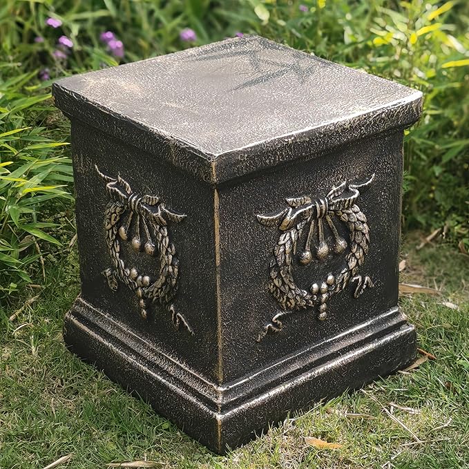 Garden Ear of Wheat Pedestal Statue Outdoor Base Decorative Sculpture Garden Flower Pot Side Table Yard Patio Deck Home Hallway Sculpture