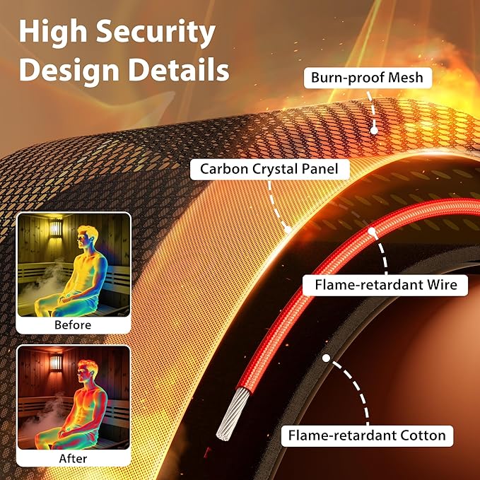 Polar Aurora 2- Person Infrared Sauna, Remotely Controllable Indoor Sauna, Low EMF 1500W/120V LCD Heater, WiFi & BT Control, 9-Color Light Therapy, Safe Flame-Retardant Material, Wood