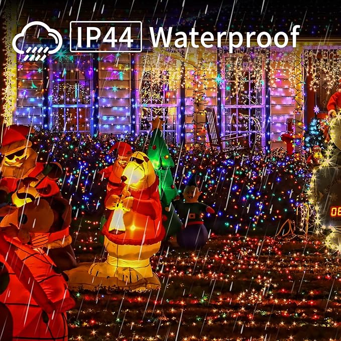 LAMPHOME150 LED Christmas Net Lights Outdoor Christmas Decorations Lights 6ftx4ft, Connectable Outdoor Fairy Mesh String Lights for Party, Wedding, Tree, Bushes Decorations (Multi-Colored)