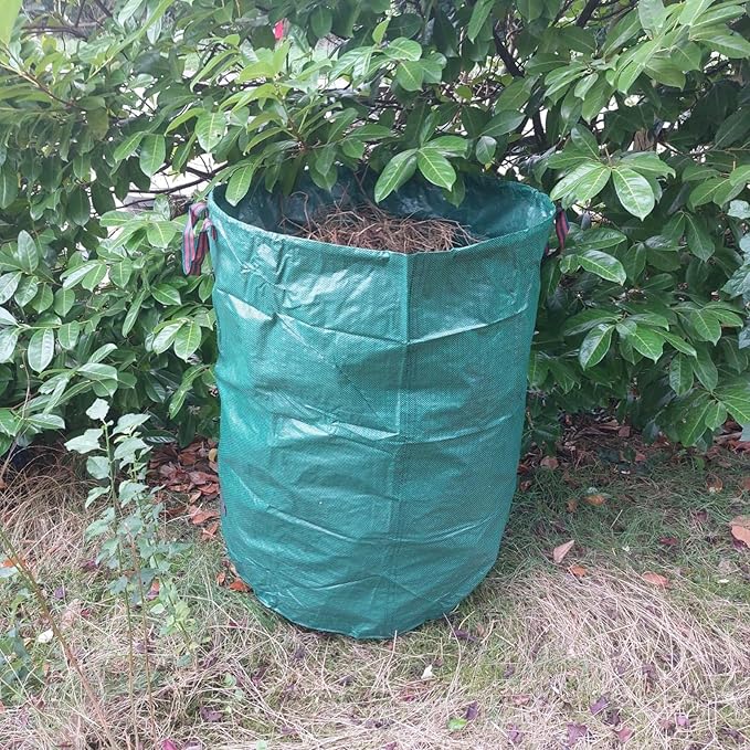 5 Packs 5 Packs 72 Gallon Reusable Yard Waste Bags, Leaf Collection Bags with Handles, Heavy Duty Camping Garden Waste Bags for Debris Leaves Grass