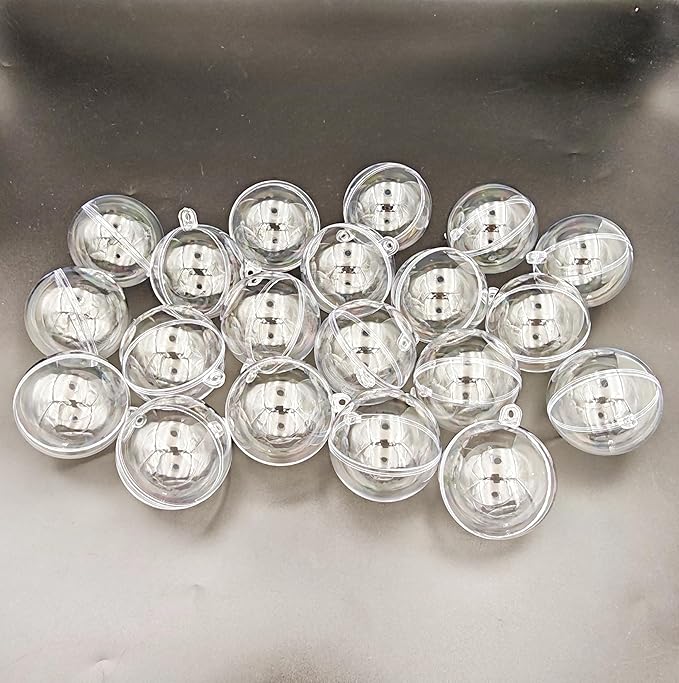 Acrylic Hollow Ball, Clear Plastic Fillable Ornaments Ball, DIY Clear Plastic Balls for New Years Present,Xmas Tree,Home Decoration,Wedding,Party (6cm/2.36inch,20pcs)