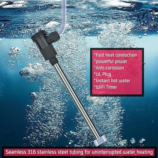 240V 3000W Immersion Water Heater for Hot Tub & Pool – Portable Electric Submersible Heater with Temp Control, Auto Shut-Off, and WiFi Timer for Swimming pool, Above Ground Pool, and Bathtub