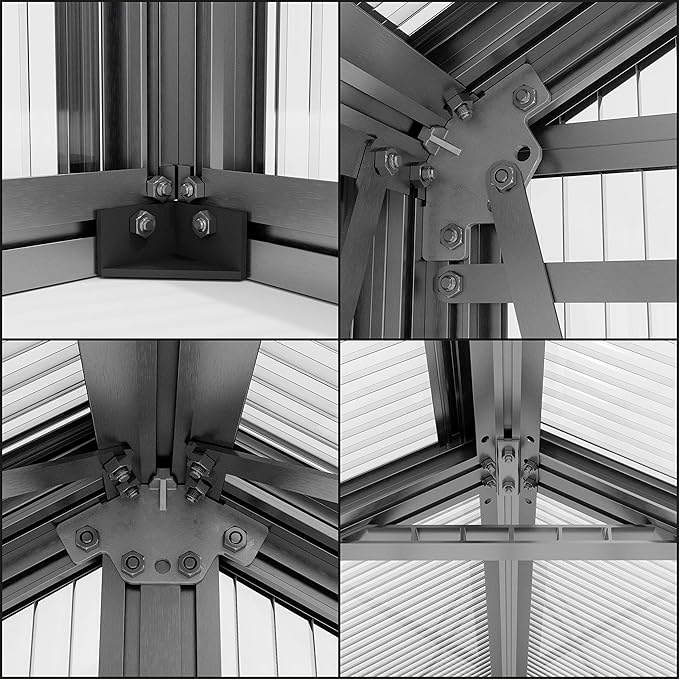 Greenhouse Saphir 5 Aluminum Frame 8.5 x 10.6 ft with Approx. 8 mm Polycarbonate Panels
