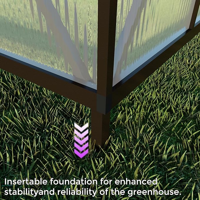 6x6 FT Greenhouse for Outdoors,Green House for Outside,Dark Gray