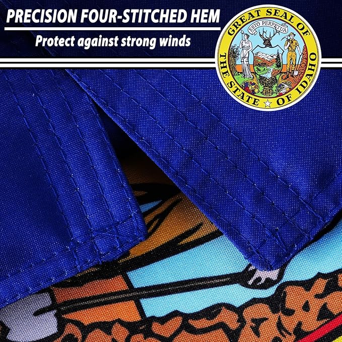FLAGWIN Idaho Flag 3x5 FT - 3 Ply Double Sided Polyester Idaho State Flag with Brass Grommets - Vivid Color and Fade Proof State of Idaho Flags 3x5 Outdoor