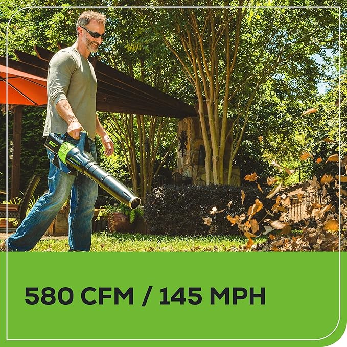 Greenworks 80V 21” Brushless (Self-Propelled) Cordless Electric Lawn Mower + (580 CFM) Axial Leaf Blower (75+ Compatible Tools), 4.0Ah Battery and 60 Minute Rapid Charger, Green and Black