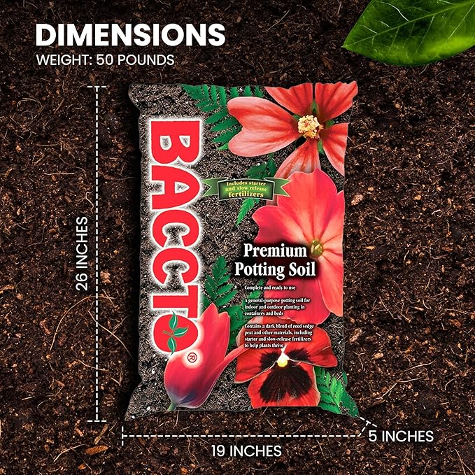 General All Purpose Premium Potting Soil with Perlite for Indoor Outdoor Pots, Planters, Raised Bed, and Container Gardening, 50 Pounds