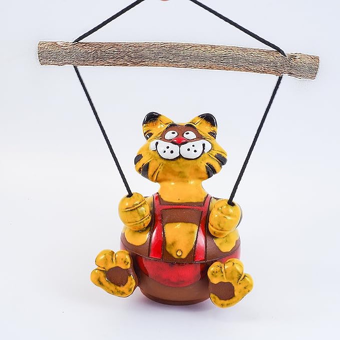 Ceramic Garden Decor - Cat Lawn Stake - Outdoor Statue - Perfect, Unique Gifts for Gardeners Woman, Men, Yard Gifts - Handmade, Frostproof