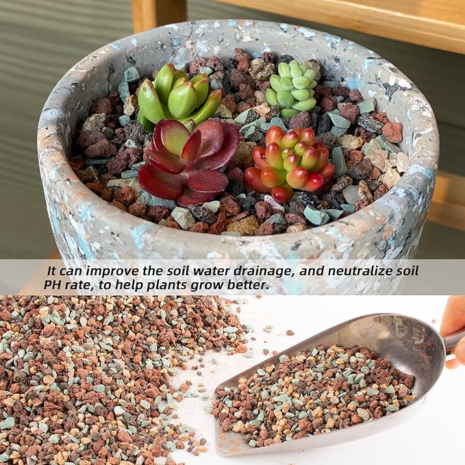 7lb Mix Lava Rocks for Plants in Door -Gravel Pebbles for Bonsai Succulent Cactus Potting Soil and Vase Fillers, Fairy Gardening,Top Dressing