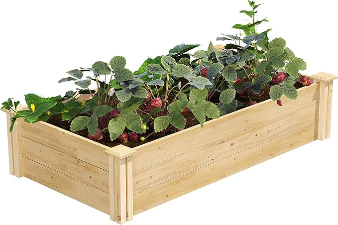 Greenes Fence Original Cedar Raised Garden Bed, 2' x 4' x 10.5" (2-Pack) - Made in USA with North American Cedar