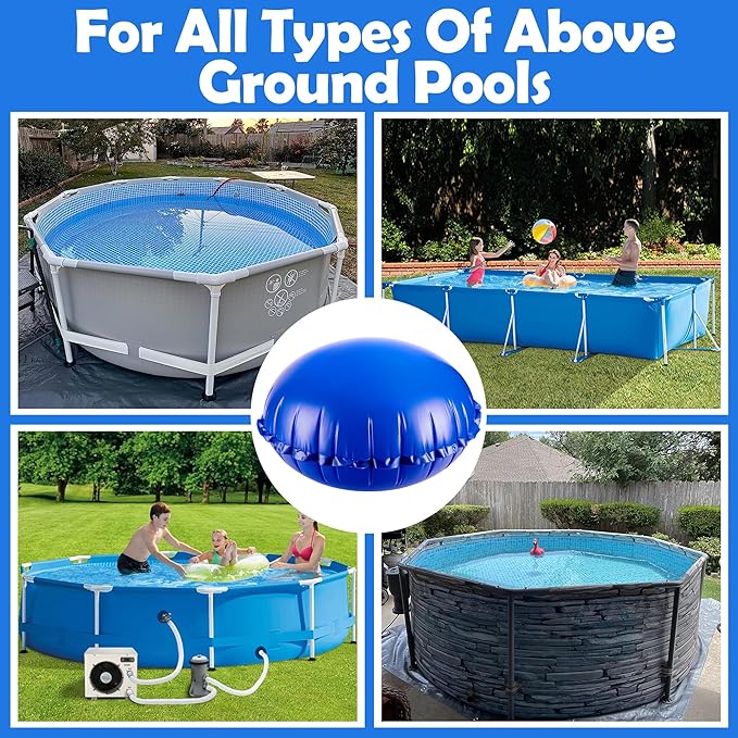 Sfcddtlg 4 x 4 Ft Pool Air Pillows for Above Ground Pools- Round Winter Pool Cover Pillow- Ice Equalizer Air Pillow- Swimming Pool Winterizing Closing Pillow with Ropes for Support Pool Covers
