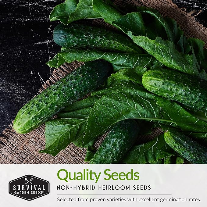 Survival Garden Seeds Vegetable Garden Collection Seed Vault - Non-GMO Heirloom Family Garden Seeds for Planting - 15 Non-Hybrid Varieties of Vegetables