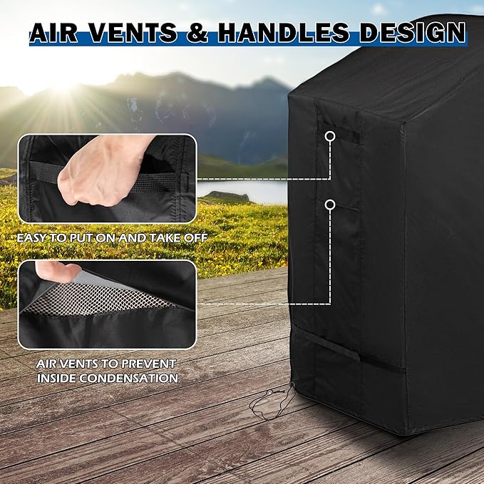 Grill Cover for Traeger Woodridge Elite Pellet Grill TFC97XLH, Outdoor Griddle Cover for Traeger Elite/Pro Pellet Smoker Grill, Waterproof BBQ Grill Cover for All Weather