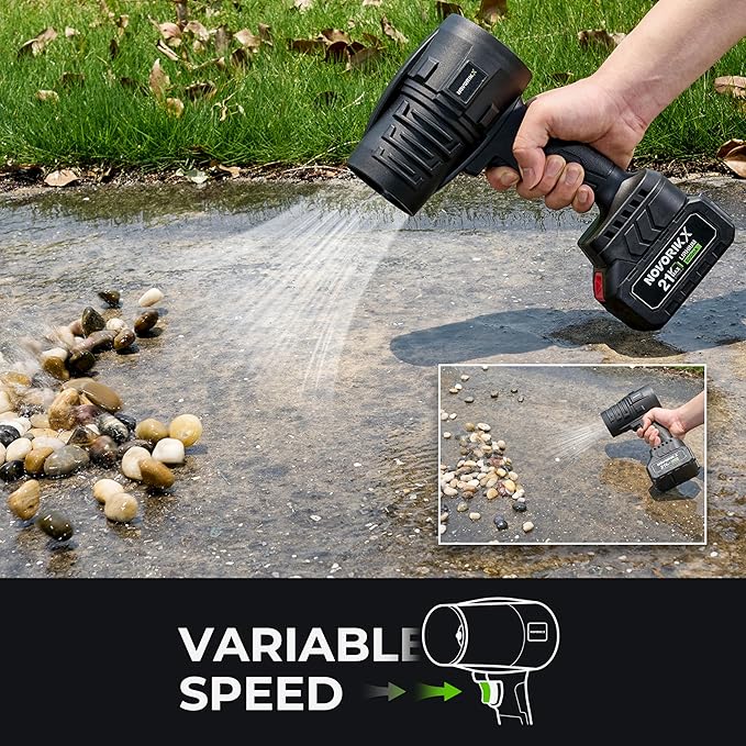 20V Cordless Leaf Blower, 30000RPM Handheld Leaf Blower with 2 X 3.0Ah Batteries & Charger, Lightweight for Yard Lawn Outdoor Cleaning – Black