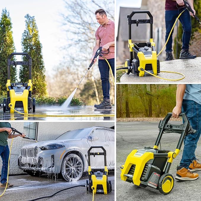 Kärcher Pressure Washer K1900PS, CETA Certified, 3 Spray Nozzles, Detergent Tank, for Cars, Driveways, Siding, Patios, 1.2 GPM