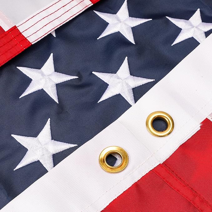 American Flags for Outside 4x6 Ft. American Flags 4x6 Ft Outdoor Heavy Duty. US Flags with Embroidered Stars, Sewn Stripes, Brass Grommets and Vivid Colors. Durable USA Flags.