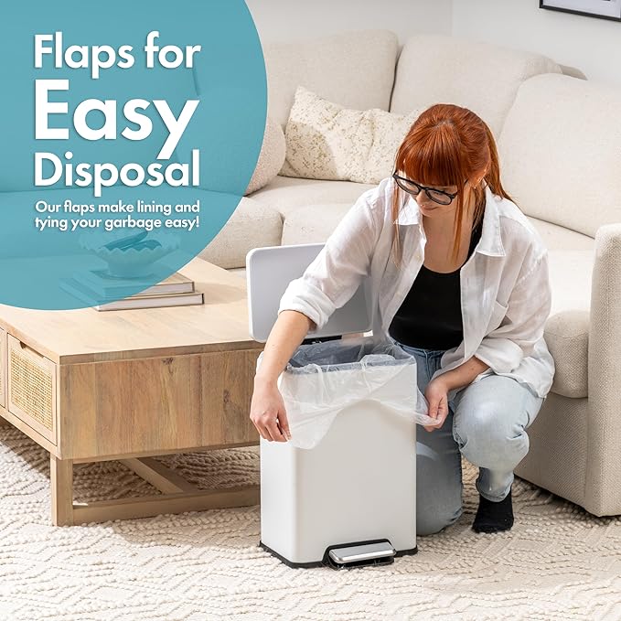 Trash Bags - Small Garbage Bags, Clear Trash Can Liners for Bathroom Bins, Bedroom, Office & Kitchen Waste, Multi-Purpose Household Wastebasket Cleaning Supplies - 4 Gallon, Pack of 10
