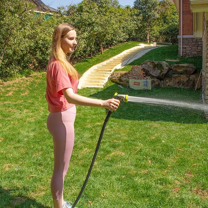 Fevone Garden Hose 100 ft., Lightweight Hybrid Water Hose, Flexible and Durable, Leak-Free Connections