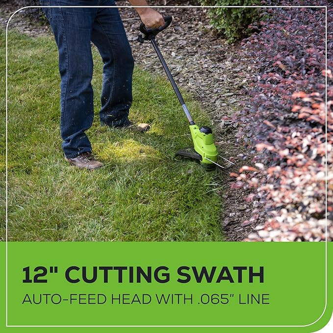 Greenworks 48V (2x24V) Cordless Yard Tool Combo - 21" Self - Propelled Mower, 12" Trimmer, Blower + 24V 500 Lumen Lantern
