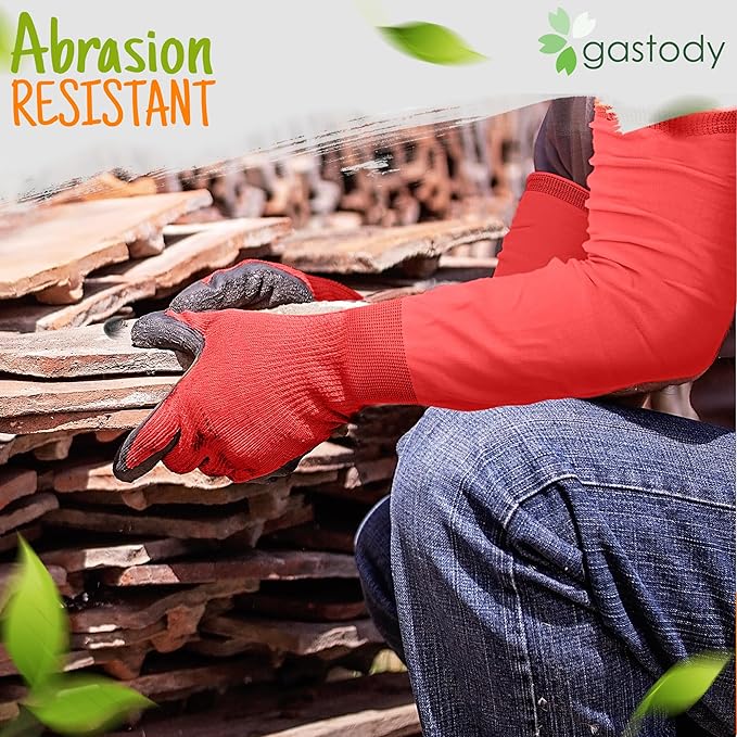 Gastody™ Long Sleeve Gardening Gloves Women and Men - Long Cuff Garden Gloves, Multipurpose Heavy Duty Outdoor and Indoor