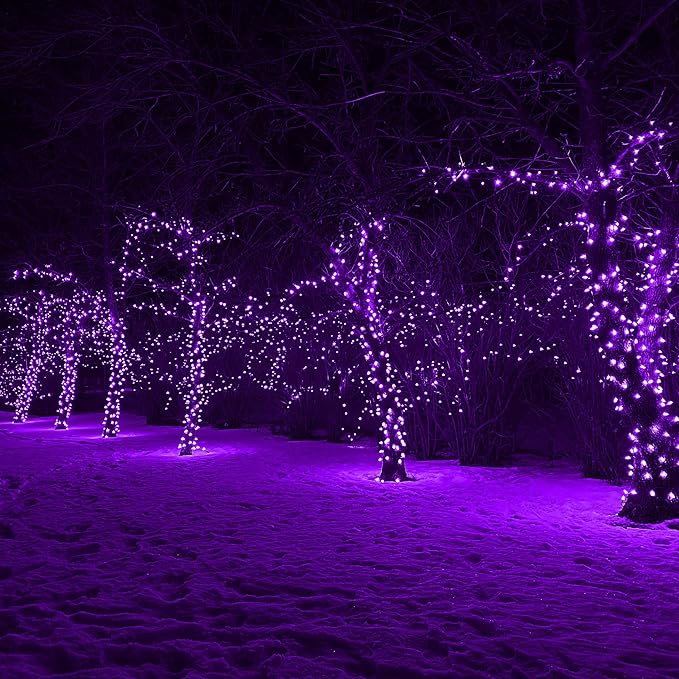 Purple Halloween Lights, 95ft 240Led 13 Modes String Lights Plug in, Twinkle Light with Timer Indoor/Outdoor for Tree Party Halloween Decorations