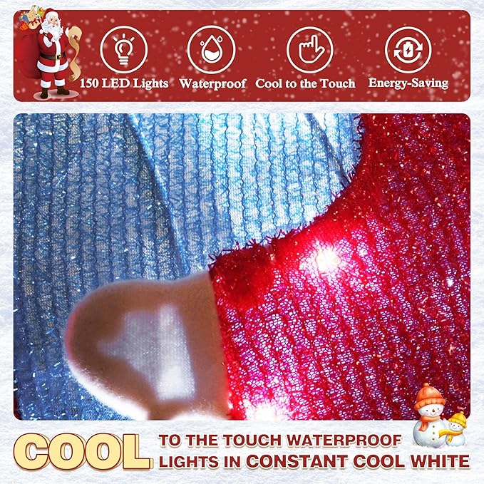 MUPATER 5ft Lighted Outdoor Christmas Decoration Nativity Scene, Lighted Christmas Yard Decor Nativity Set for Lawn and Home Holiday Party with Lights, Ground Stakes and Zip Ties, Multicolor