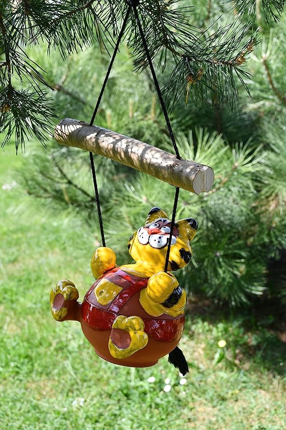 Ceramic Garden Decor - Cat Lawn Stake - Outdoor Statue - Perfect, Unique Gifts for Gardeners Woman, Men, Yard Gifts - Handmade, Frostproof