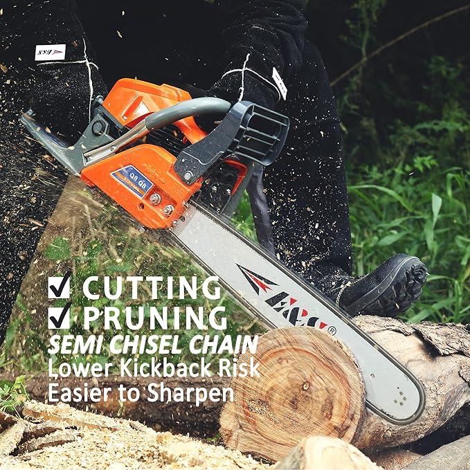 E & S 3 Pack 16 Inch Chainsaw Chain 3/8" LP Pitch .050" Gauge 56 Drive Links Semi-Chisel Chain Saw Chains for Husqvarna, Poulan, Craftsman, Greenworks and More Chainsaw Brands