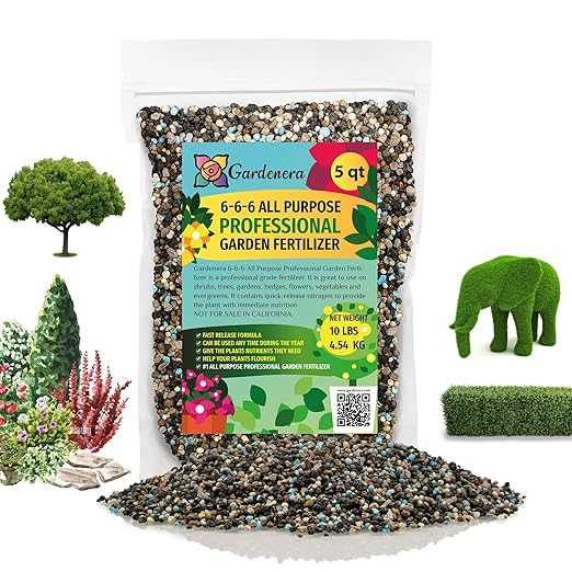 6-6-6 All Purpose Professional Garden Fertilizer - Optimize Nutrition for Thriving Plants in Every Corner of Your Garden - 5 QUARTS