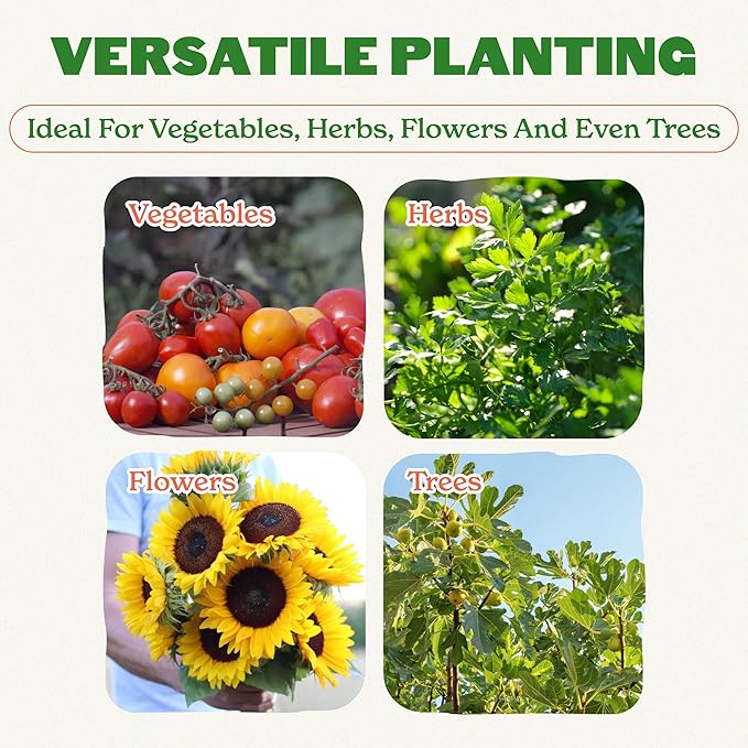 Epic Gardening 5 Pack 5 Gallon Grow Bags with Handles (Unlined) - Heavy Duty Fabric Pots for Vegetables, Herbs & Flowers - Breathable Cloth Planters for Indoor & Outdoor Gardening, Moisture Retaining