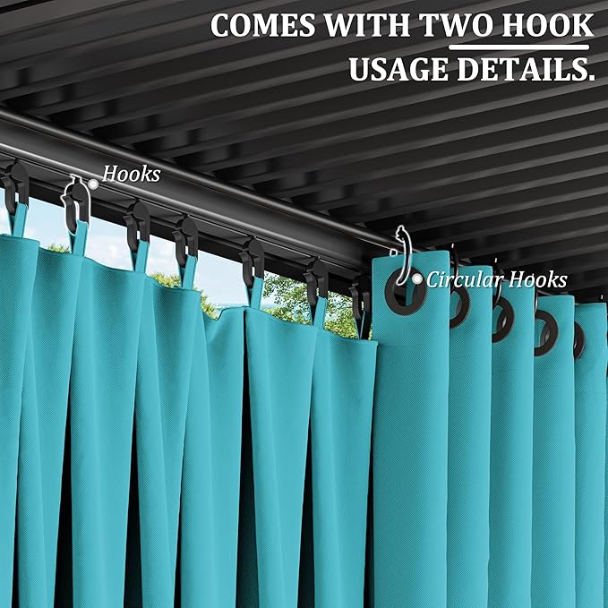 Gazebo Universal Replacement Privacy Curtain,10'×10' Gazebo Outdoor Waterproof Curtains, 4-Panels Sidewall Curtains with Double Zipper for Patio Canopy, Garden and Backyard (Curtain Only)