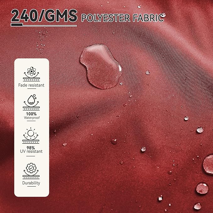 9' X 12' Cantilever Patio Umbrella 360°Rotation Rectangular Outdoor Large Offset Umbrellas Heavy Duty Windproof for Garden Deck Pool Backyard, Red