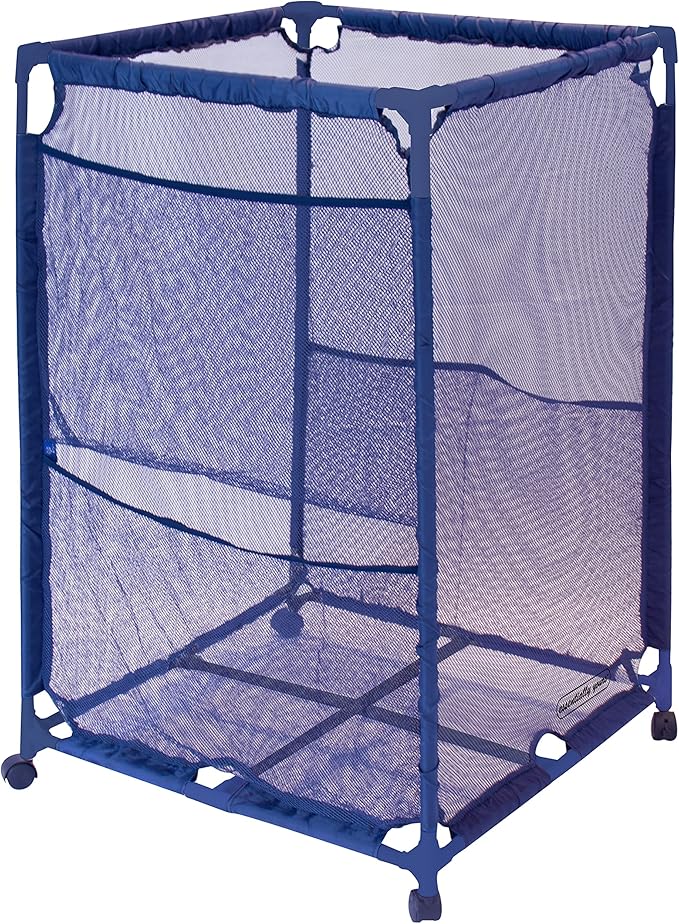 Essentially Yours Rolling Pool Storage Organizer Bin, Medium, (25.4" W x 25.4" L x 40" H), Blue Style 417227